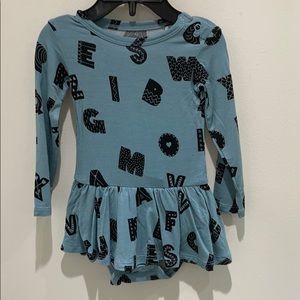 Posh peanut twirl bodysuit alphabet 3-6 months